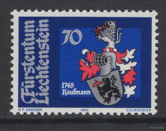 Лихтенштейн 1982** Геральдика Рыцарский герб Mi#794