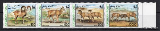 Афганистан 1998. Фауна WWF сцепка 4 марки 1819