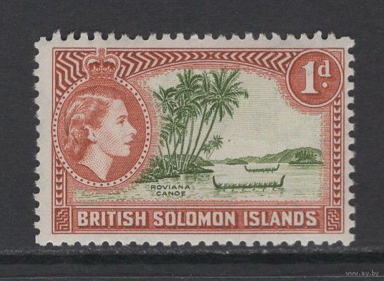 Британские Соломоновы острова /British Solomon Islands 1956** Залив Каноэ, Елизавета II  Mi#82