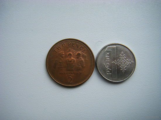 Гибралтар 2 пенса 2006г. Операция TORCH (ФАКЕЛ) 1942г. высадка союзных войск в Северной Африке.