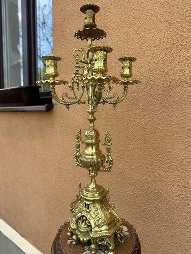 Очень красивый бронзовый канделябр, Европа, много лотов с рубля