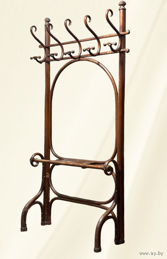 Винтажная антикварная прихожая вешалка гардероб. Фабрика Thonet / Братья Тонет, Вена, ~1900 год