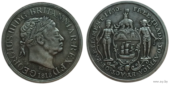 КОПИЯ 1/2 акки 1818 Британский золотой берег (Гана)