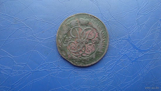 2 копейки 1758 "перечекан"                                                                                          (2860)