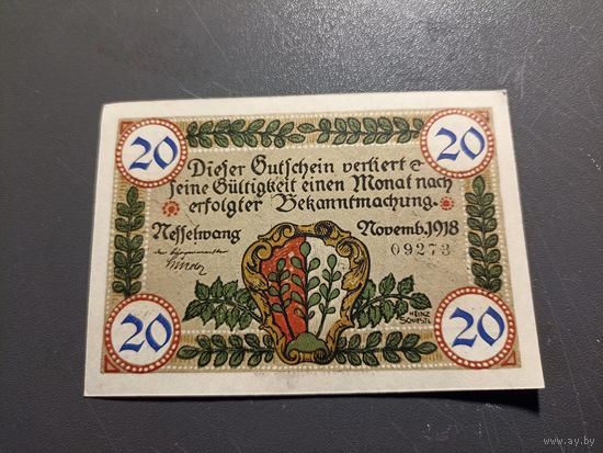 Германия 20 пфенингов 1918г (2)