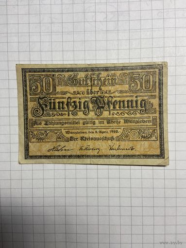 Нотгельд 50 пфеннигов 1921 год. -2112