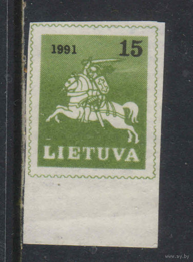 Литва 2-я Респ 1991 Герб Литовский рыцарь Стандарт #472**