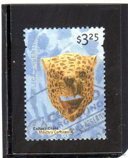 Аргентина.Ми-2597. Чейн культуры. Церемониальная маска ягуара. Серия: Археологические артефакты.2000.