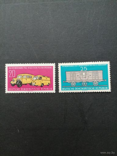 ГДР 1960 Полная серия марок "День почтовой марки" (чистые**) Mi.789-790 каталог 4.00 евро
