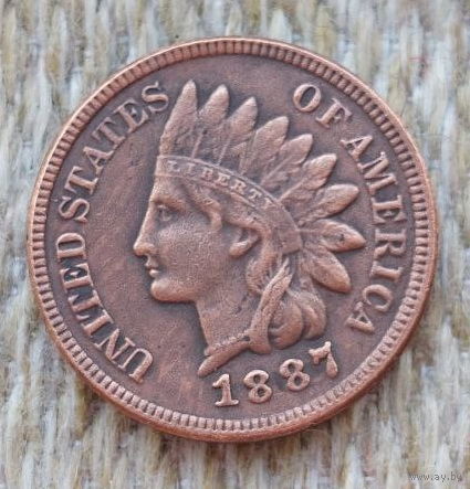 США 1 цент 1887 года. Индеец. Предложи свою цену или обмен!
