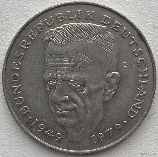 Германия 2 марки 1990 г. D. Курт Шумахер. 30 лет Федеративной Республике (1949-1979)
