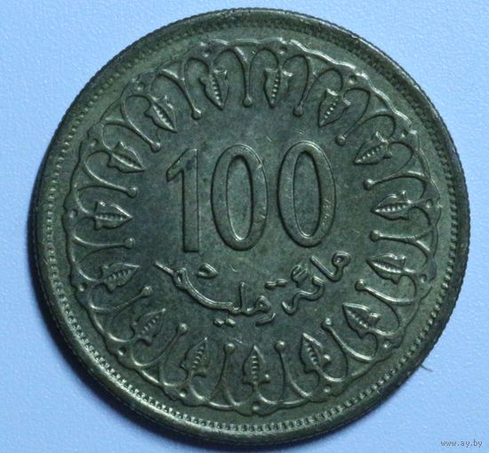 Тунис, 100 миллимов, 1960 год