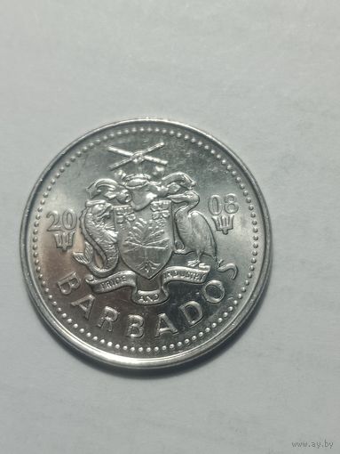 Барбадос 25 центов 2008 года .