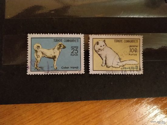1973 Турция фауна полная серия кошки собаки (4-16)
