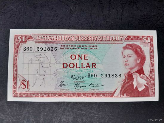 1 доллар 1965 года. Восточные Карибы. aUNC.  Распродажа.