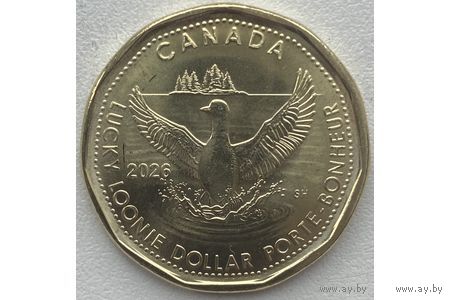 Канада 1 доллар 2026 г. Счастливый канадский доллар  1 доллар, 2026