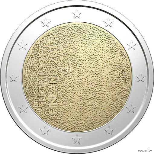 2 евро 2017 Финляндия 100 лет Независимости UNC из ролла