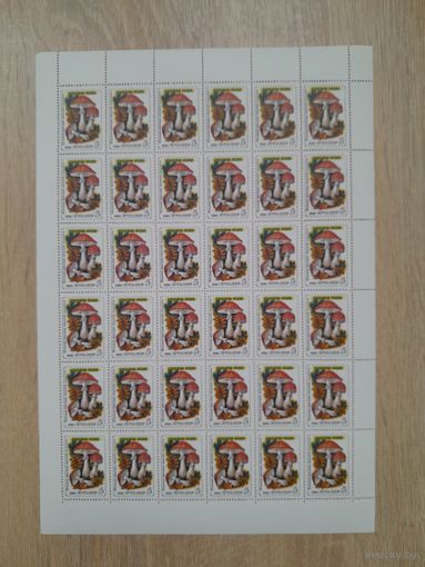 Лист 1986 г. Ядовитые грибы. 5к. Красный мухомор