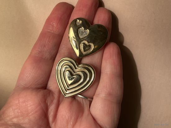 Брошь Сердце Англия клеймо винтаж