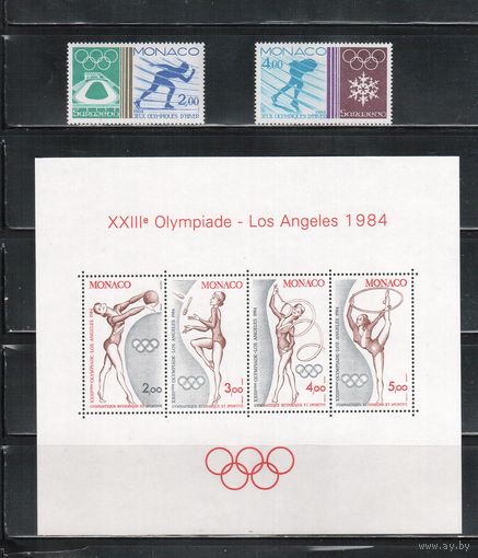 Монако-1984 (Мих.1616-1617,БЛ.25) ** , Спорт, ОИ-1984, (полная серия),