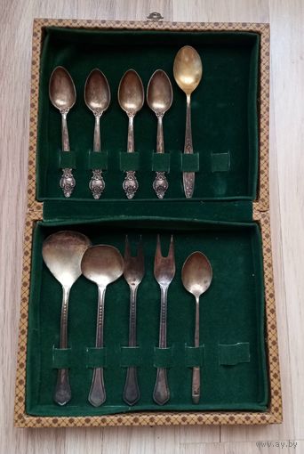 Мельхиор времен СССР 10 предметов с коробкой