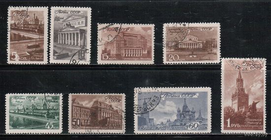 СССР-1946, (Заг.981-987) гаш.  , Виды Москвы