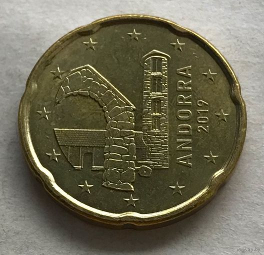 Андорра 20 евроцентов 2019 - Церковь Сант Марти де ла Кортинада - UNC!