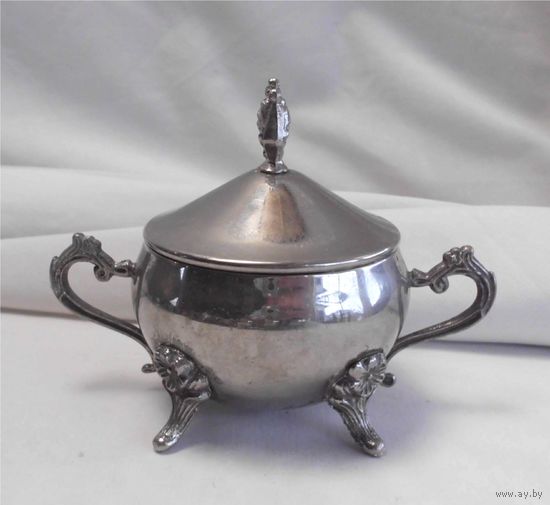 Сахарница с крышкой Серебрение Германия 01