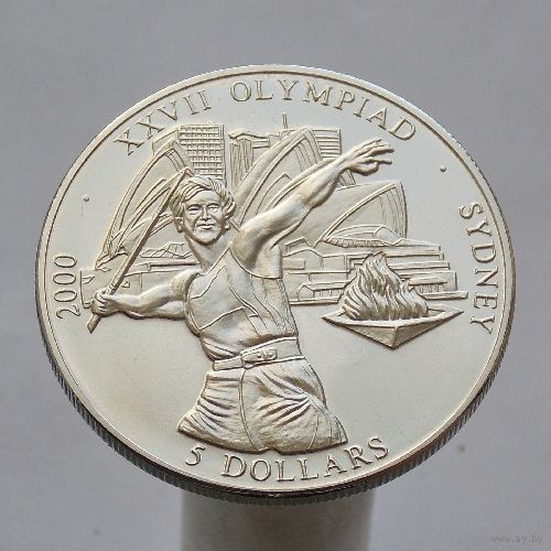 Либерия 5 долларов 2000 олимпийские игры Сидней /дата сбоку/