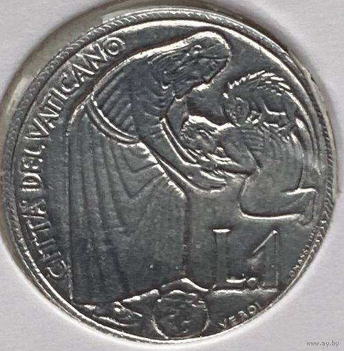 Ватикан 1 лира 1975 г. Священный год. В холдере