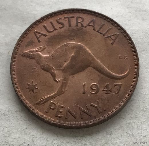 Австралия 1 пенни 1947 Георг VI (Перт - с точкой)