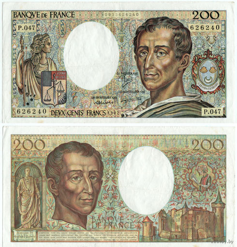 ФРАНЦИЯ 200 Франков 1987 г., P-155b (Барон де Монтескьё)