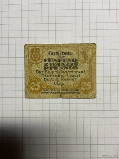 Нотгельд 25 пфеннигов 1921 год. -2712