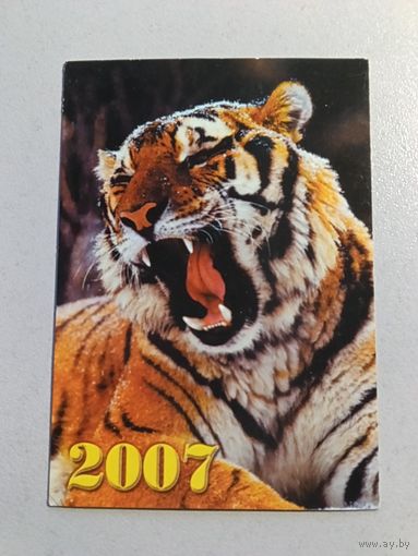 Карманный календарик. Тигр. 2007 год