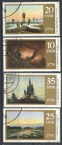 ГДР 1974 200 лет со дня рождения живописца К.Д. Фридриха. Серия 4 марки. Michel 1958 Живопись