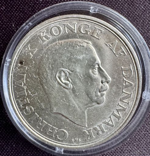 2 кроны 1937г Король Кристиан Х Дания 25 лет правления
