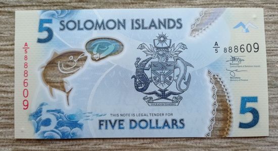 Werty71 Соломоновы Острова 5 долларов 2019 UNC банкнота