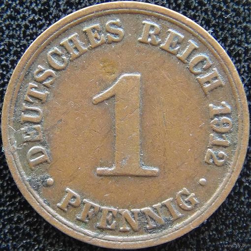 YS: Германия, Рейх, 1 пфенниг 1912A, KM# 10 (1)