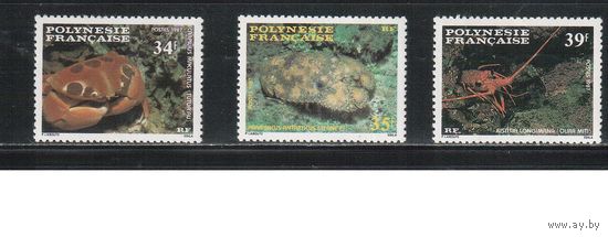 Полинезия -1987 (Мих.473-475) , ** , Морская фауна, Крабы (полная серия)