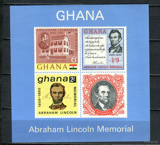 Гана - 1965 - Линкольн - [Mi. bl. 18] - 1 блок. MNH.  (Лот 35JL)-TG2P45