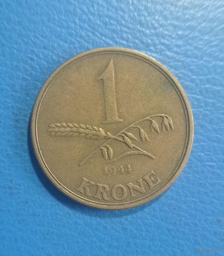 Дания 1 крона 1944 год король Кристиан Х