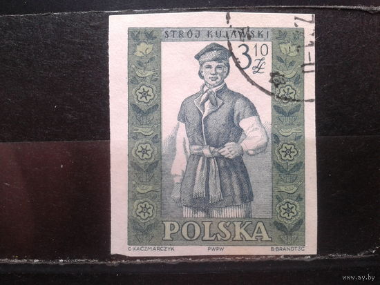 Польша 1960, Национальный костюм, без перф.