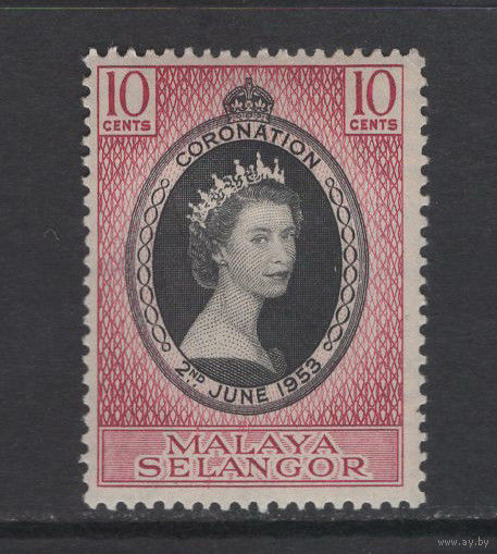 1953 Британская МАЛАЙЯ /MALAYA Selangor* Коронация Королева Елизавета II SG#115