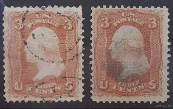 Почтовые марки. США. 3 cents. Uncommon, scarce.