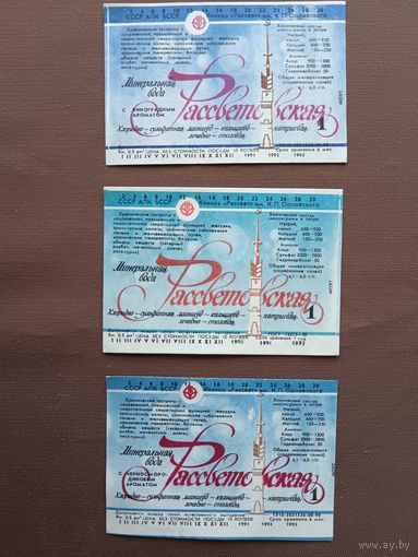 Этикетки от минеральной воды Рассветовская трёх видов: с чёрно-смородиновым ароматом, с виноградным ароматом и без ароматов, цена за одну этикетку, см. описание лота, а-12-6 9 (3919)