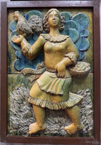 90/60см;Нестеревский Н.Л;Керамическое панно. Размер 90х60см.