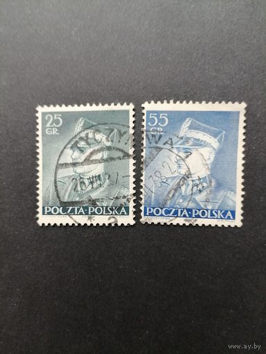 Польша 1937 Полная серия марок "Маршал Эдвард Рыдз-Смиглы" (гашение без клея, на одной след от наклейки) Mi.319-320 каталог 0.70 евро