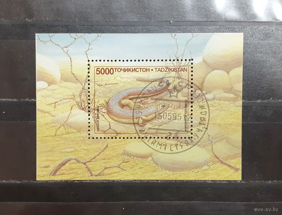 Таджикистан. 1994 год. Фауна. Рептилии (блок) (1122)