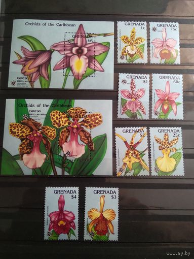 Гренада. 1990 г. Цветы.