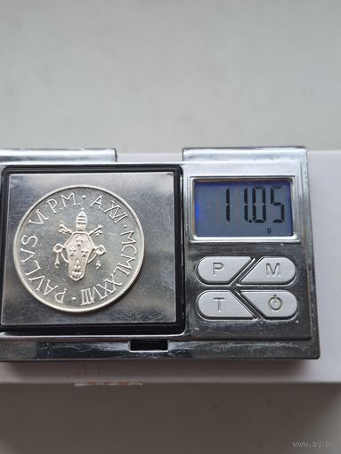 500 лир 1978 года. Италия, Ватикан - Папа Павел VI (1963 - 1978). CITTA' DEL VATICANO. Серебро 835. Монета не чищена. П45683.